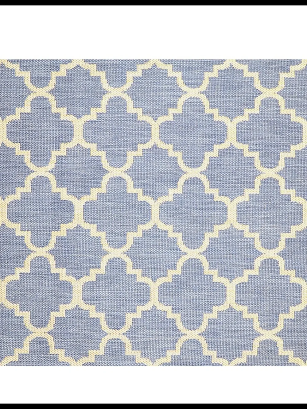 NWT Outdoor/Indoor Blue and Cream Geometric Area Rug 47